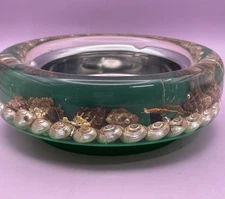 Vintage Seashell Inlay Ashtray MCM