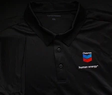 Chevron Gas & Oil Workwear Uniform Employee Polo Shirt Mens 2XL  XXL