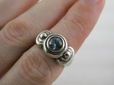 BOMA Sterling Silver Round Cut Blue Topaz Ring 925 Size 7 Weighs 5.7g