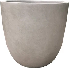 Kante 18 Inch Dia round Concrete Planter, Indoor Outdoor Large Plant Pot with Dr