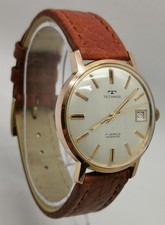 Orologio da uomo vintage anni 60 Technos 17J placcato oro 34 mm cal FHF 96-4 fibbia originale
