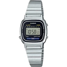 Casio LA670WA-1. Ladies Digital Silvertone Watch, Chronograph. Alarm, NEW