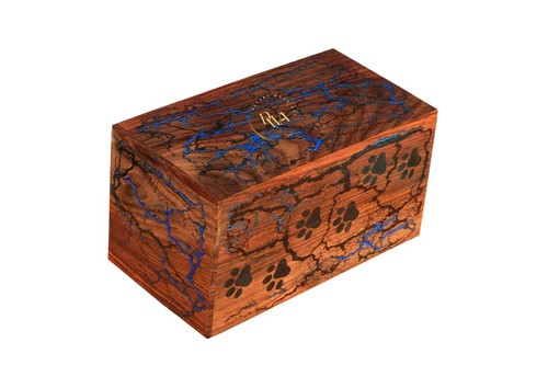 WOODEN Pet Paw Urn Box ,Urn For Pets Memorial keepsake ,Cherished Ashes Holder - Picture 4 of 8