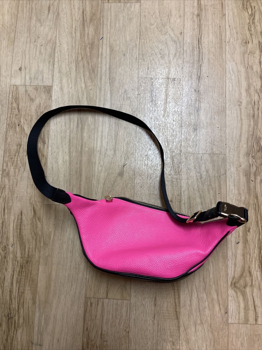 Coach Court Belt Bag NEON PINK Black Colorblock Fanny Pack Coach Court Belt Bag NEON PINK Black Colorblock Fanny Pack