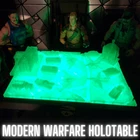 MODERN WARFARE Wargame Holotable , Green Led Lights For 1:12 Scale (With Emblem)