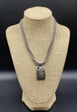 SILPADA SET-Sterling Oxidized Paisley Pendant 4 Strand Necklace N1719, S1744