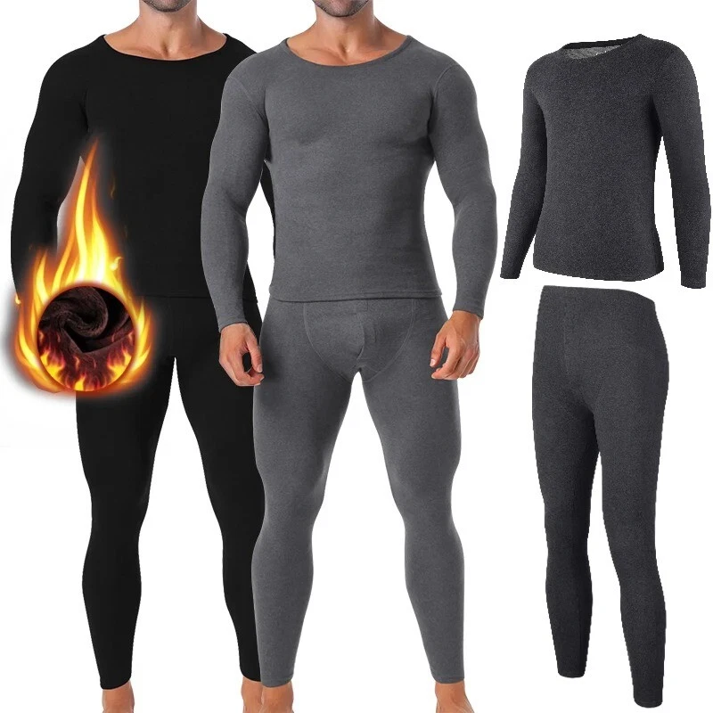 2or3 Set Mens Long Johns Thermal Underwear Fleece Lined Base Layer Tops&Pants UK