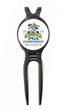 2018 PGA Bellerive Golf Ball Marker  Black Gunmetal Divot Tool Tiger Woods