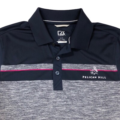 Cutter & Buck CB DryTec Polo Shirt Men's Small Short Sleeve Pelican Hill Golf