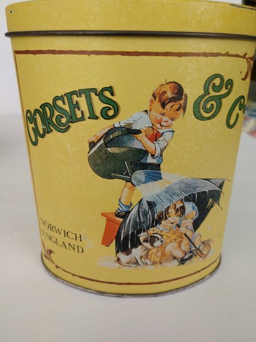 2-Vintage looking metal tins-Baby's First Best Milk Tin +Corsets & Co Tin - Picture 3 of 12