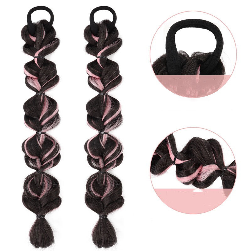 Fashion Ponytail Wigs Korean Style Colorful Braid Wig Women's Hair Accessoria5