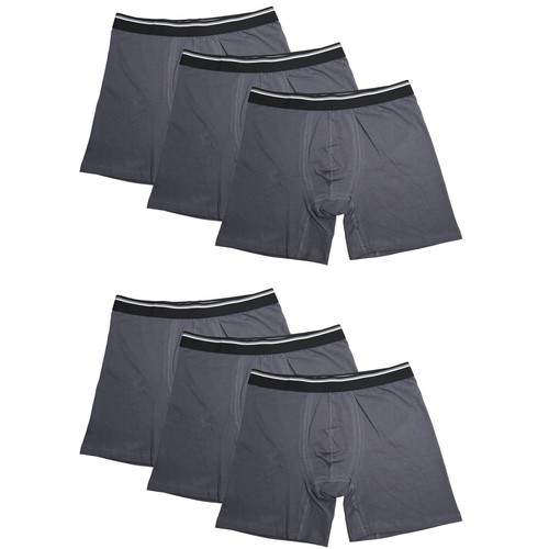 6PK Mens Performance Boxer Briefs Breathable Comfort Waistband Underwear Shorts - Picture 11 of 16