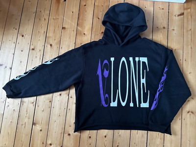 Vlone x Palm Angels Herren Hoodie, schwarz/violett, Gr. L