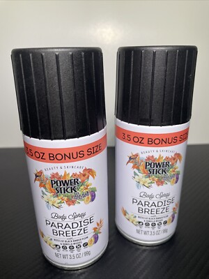 Power Stick Body Spray Paradise Breeze 3.5 oz 2pk New