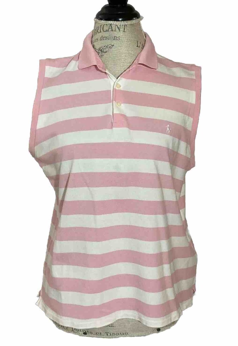Ralph Lauren Golf Shirt Women's XL TG Pink Striped Ralph Lauren Golf Shirt Women's XL TG Pink Striped
