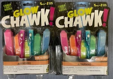 Lot of 2 x Chuckle & Roar CHAWK! Glow Chalk Each Has 5 pcs & 2 Glow Lights