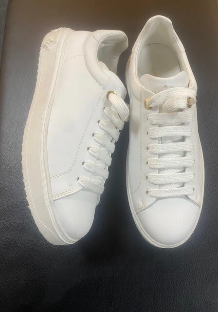 LOUIS VUITTON TRAINER Louis Vuitton Time Out scarpe da ginnastica donna bianco pelle suola gomma taglia US 12