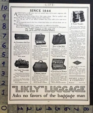 1912 HENRY LIKLY CO LUGGAGE SUITCASE TRUNK WARDROBE TRAVEL ROCHESTER AD FDA404