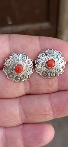 Boucles d'oreilles vintage recyclées en argent sterling