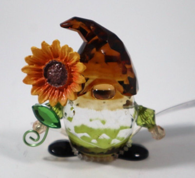 X1 SUNFLOWER GNOME Figurine Crystal expressions Ganz acryf-91