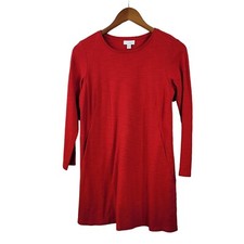 Pure J Jill Size XS Petite Sweatshirt Sheath Dress casual Red Pockets comfort