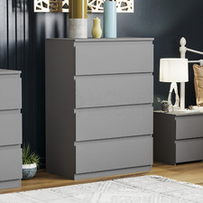 SALE Modern Chest of Drawers 4 Drawer Cabinet Bedroom Furniture Unit Grey