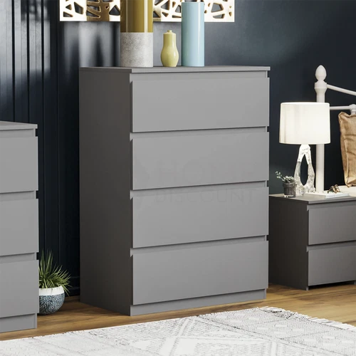 SALE Modern Chest of Drawers 4 Drawer Cabinet Bedroom Furniture Unit Grey deal from eBay