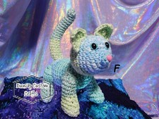 Crochet Cat Colorful Stuffed Kitten Plushie 