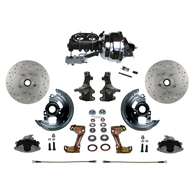 LEED Brakes -FC1003-NBB2X Power 2'' Drop Spindle Drilled Rotors Plated Calipers
