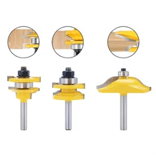 1/4 Shank Router Bit Set Round Over Raised Panel Cabinet Door Making Router Bits