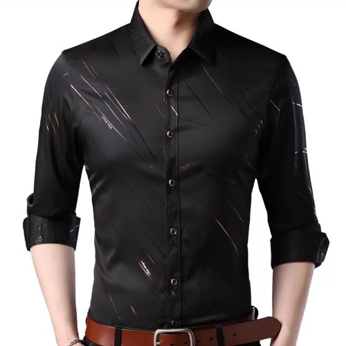 Camisas de Hombre de Vestir Elegantes Para Caballeros Camiseta de Moda  Cuello V | eBay