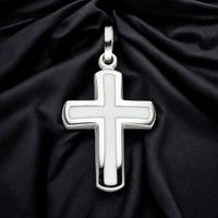AnhäNger Kreuz 925 Silber Weiß KreuzanhäNger SilberanhäNger Silberkreuz