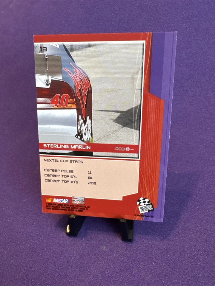 STERLING MARLIN 2004 Press Pass NASCAR  CARD #13 - Image 2 of 2