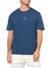 Hugo BOSS Men's Chest Logo Regular Fit Cotton T-Shirt Medium Pacific Blue