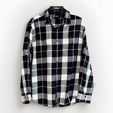 Ecko Unltd Shirt Men's Size XL Cotton Blue White Check Button Up Hip Hop Street