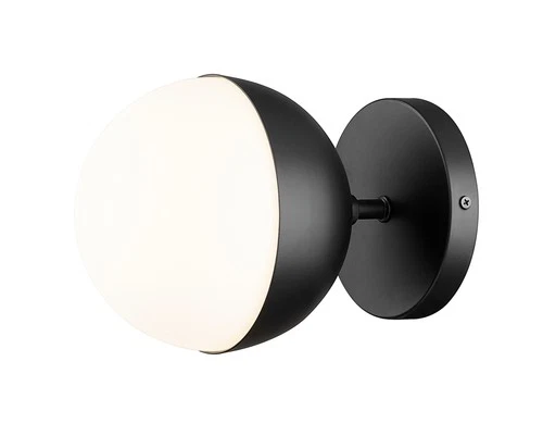 Z-Lite 7517-1S Realm Sphere 7" Tall Bathroom Sconce - Black - Picture 6 of 12
