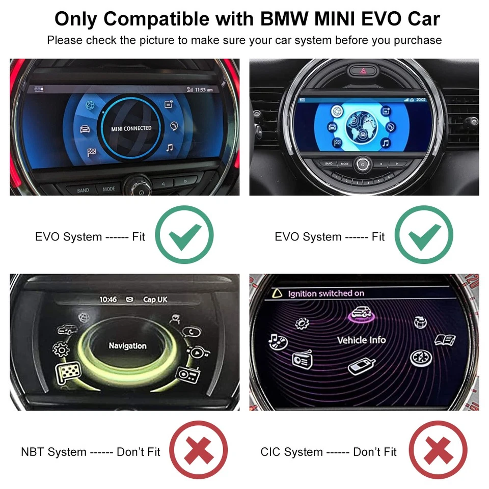CarPlay für EVO BMW Mini Cooper R55 R56 R60 F54 F55 Android Auto Wireless Mirror - Bild 4 von 4