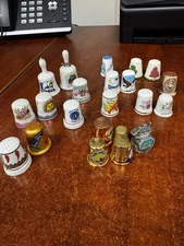 Lot of 20 Assorted Vintage Thimbles Around The World