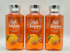 3 Bath  Body Works Get Happy White Peach Sangria Shower Gel Body Wash Sealed