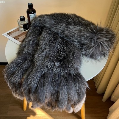 Women's Real Fox Fur Scarf Collar Scarves Dinner Party Long