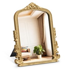 Small Gold Arched Mirror, 12" x 10" Makeup Vanity Mirrors Antique Arch Mirr...
