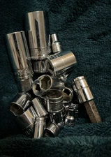 21 Mixed Lot Of Sockets, Powerbuilt & Durabuilt Different Sizes