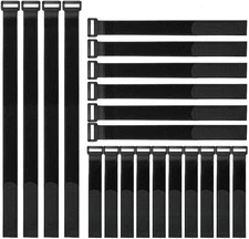 20 Pack Reusable Fastening Cable Straps Set 8"-12"-18" Hook and Loop Cord