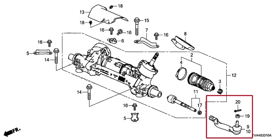 Kit de extremo de barra de amarre de dirección exterior OEM para 13-17 Honda Accord 15-20 Acura TLX Foto 2 de 4
