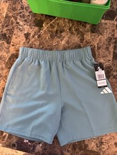 Adidas Boys Athletic Shorts Regular Fit Logo Sage Size Large 14/16 NWT