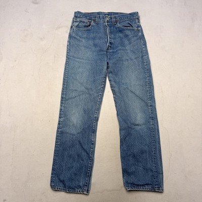 Vintage 80s Levi's 501 Jeans 29x29 Blue Straight Leg Western Indie Button Fly