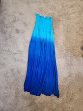 Michael Kors Blue STRAPLESS TUBE TOP SMOCKED MAXI TIER DRESS Size Small