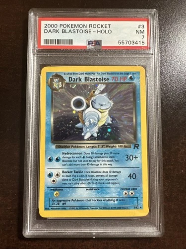 Dark Blastoise 3/82 Pokemon TCG Team Rocket PSA 7 NM SWIRL