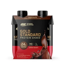 Optimum Nutrition Gold Standard Protein, Ready to Drink Shake, Chocolate, 4 Pack