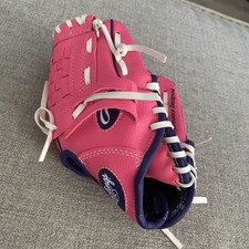 Rawlings Players Series PL90PPW Pink and Purple Tee Ball Mitt / Glove Youth Base
